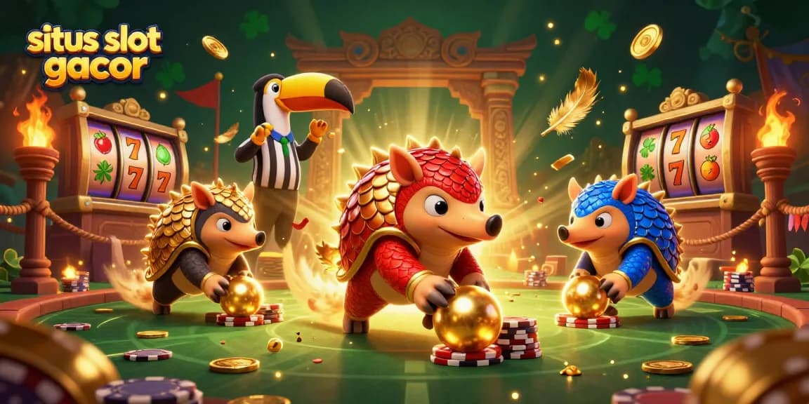 Spin the reels and win with situs slot gacor while rival pangolins roll through poker chips in colorful 3D!