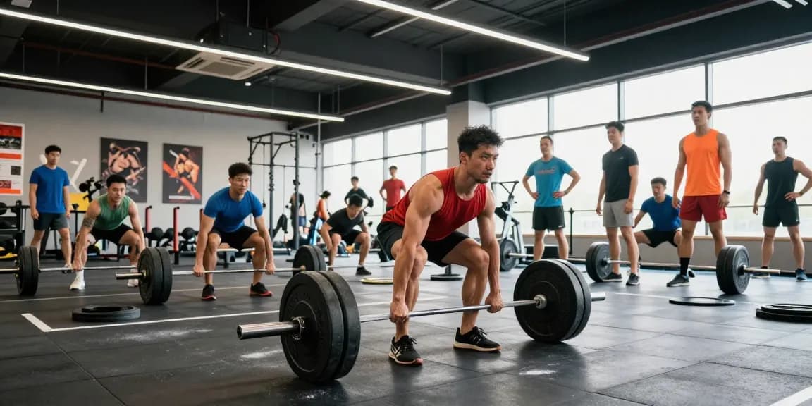 Prime Pharma Steroiden Winkel met professionele bodybuilders die hun training optimaliseren in de sportschool.