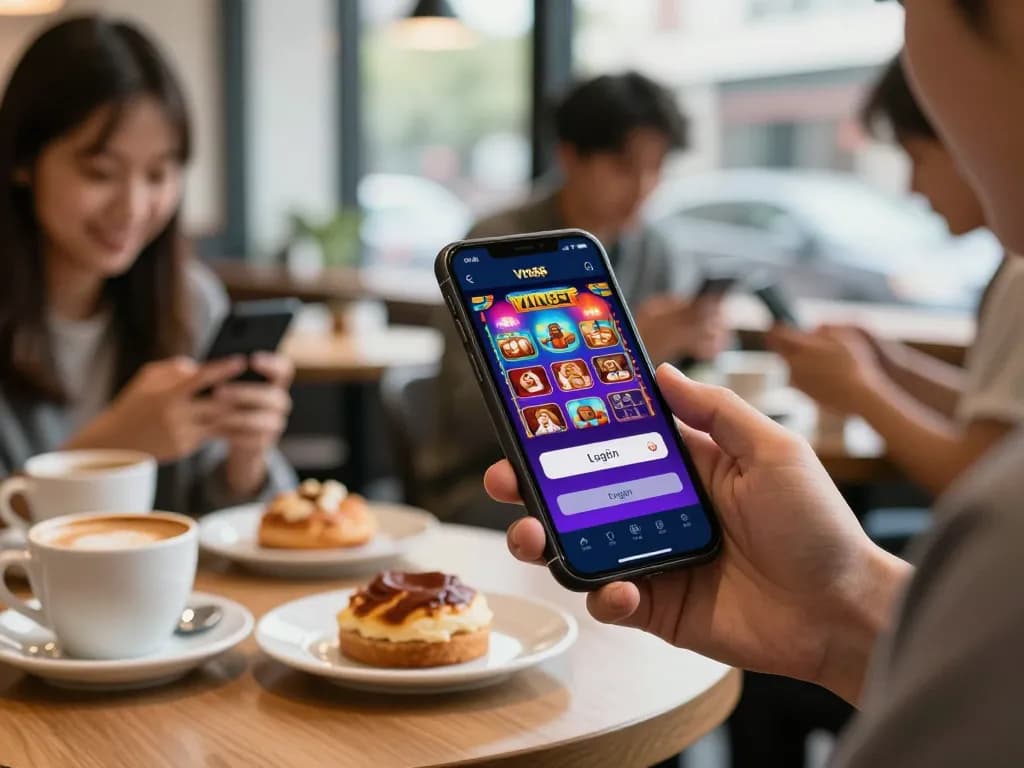 Engaging mobile gameplay with Login Vin88 on smartphone, showcasing casino excitement