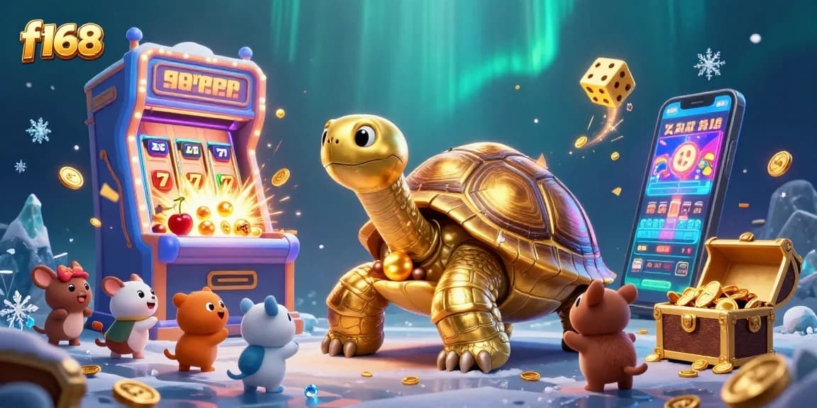 Spin the f168 slot machine for endless jackpots in this vibrant casino scene!