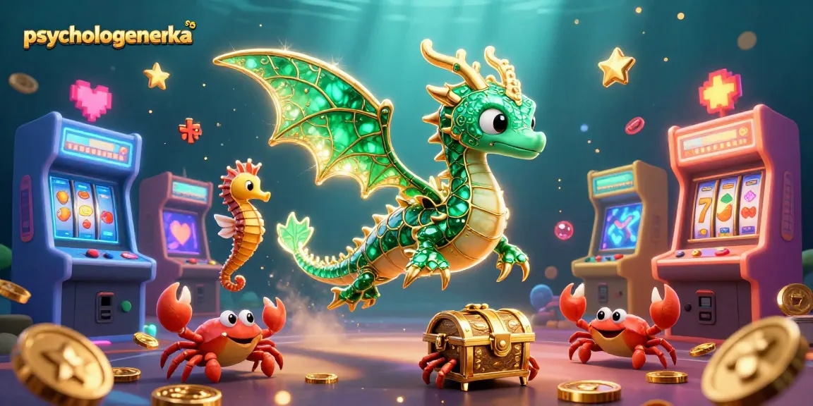 Geniet van spannende casino-acties met psychologeneureka in een levendige 3D-illustratie vol spellen.
