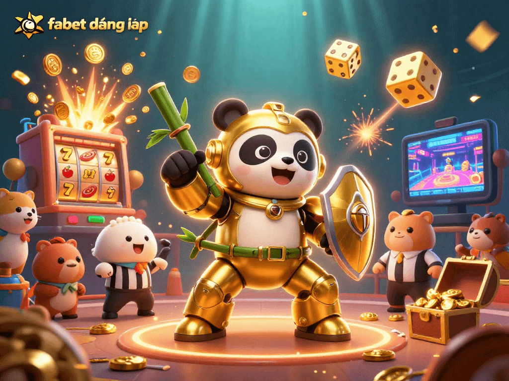Experience the excitement of fabet đăng nhập with thrilling casino elements in a vibrant 3D illustration.