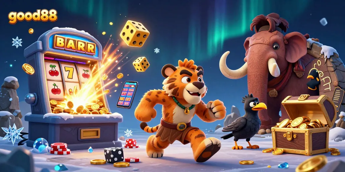 Experience exciting gameplay at good88 with ancient characters in a vibrant casino setting.