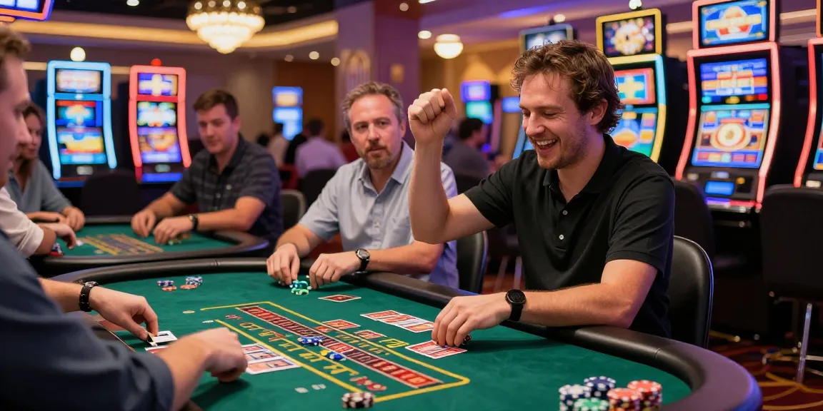 Exciting gaming atmosphere at FABET casino, showcasing players enjoying diverse games and lively decor.