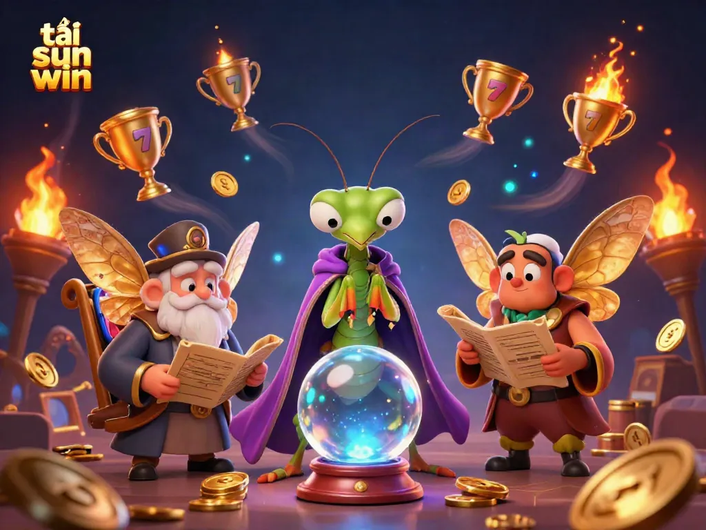 Experience the thrill of tải sun win with dynamic slot reels and charming characters in a vibrant 3D illustration.