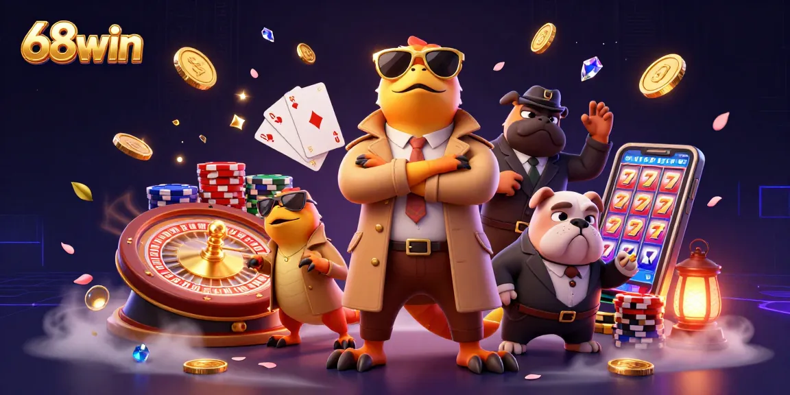 Engage in thrilling gambling at 68win with raptors humorously disguised, capturing casino excitement.