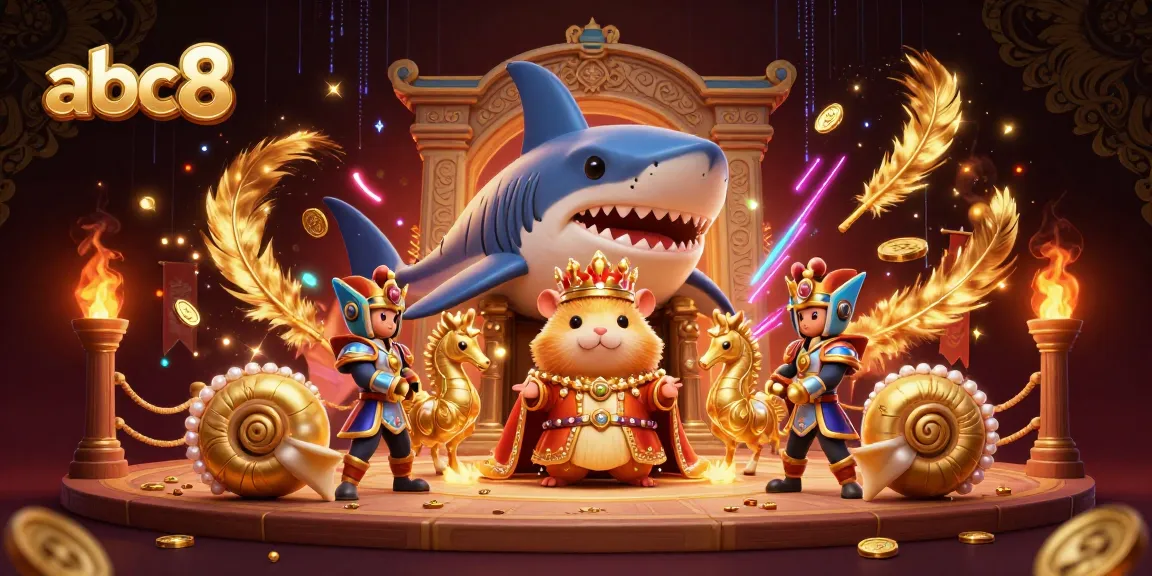 Experience exciting gaming action with abc8's vibrant 3D casino illustration, showcasing thrilling gambling elements.