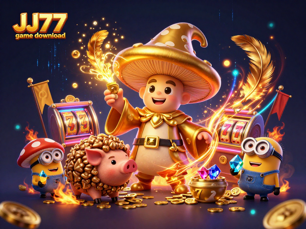 Engage with the thrilling JJ77 game download, featuring magical elements and vivid casino graphics.
