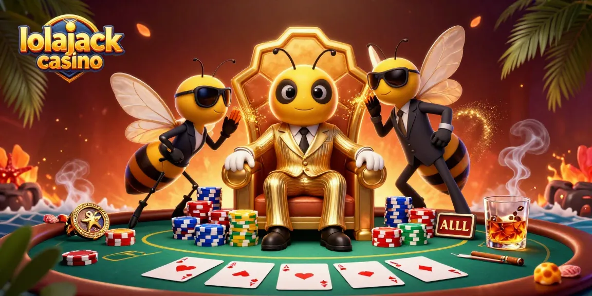 Play thrilling games at lolajack casino with vibrant characters amidst exciting gambling elements.