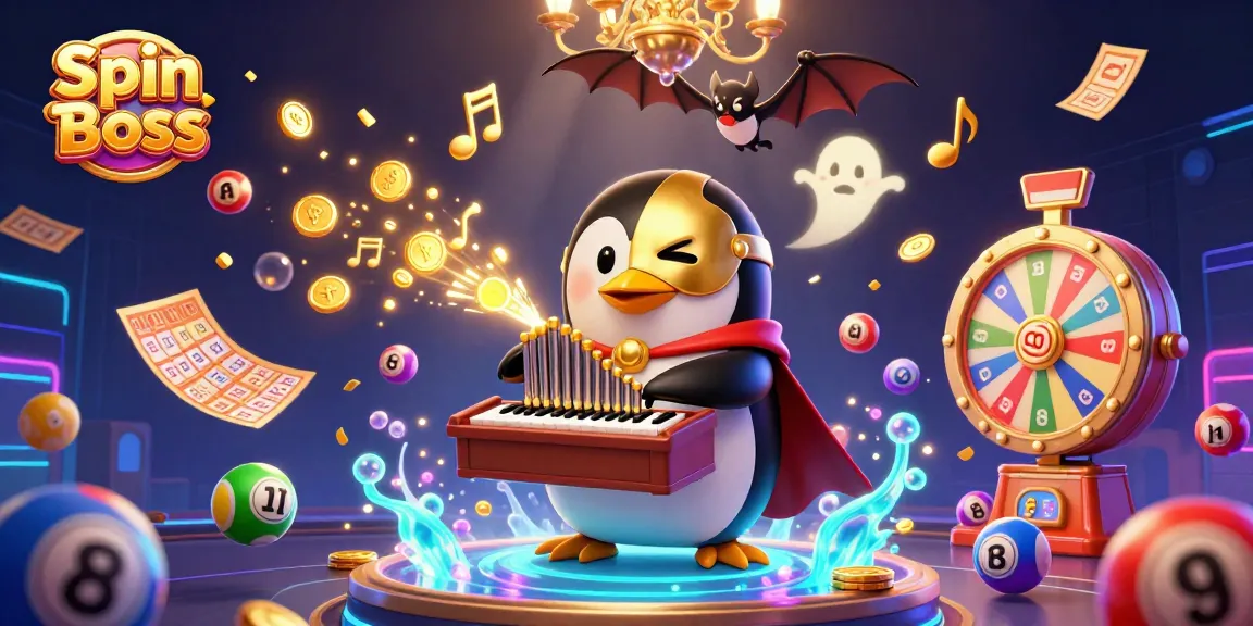Experience the excitement of Spin Boss with a vibrant 3D casino scene, featuring playful characters and dynamic game elements