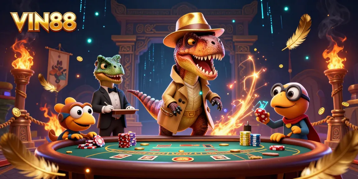 Experience thrilling action at VIN88 with a velociraptor in disguise and stegosaurus pit boss!