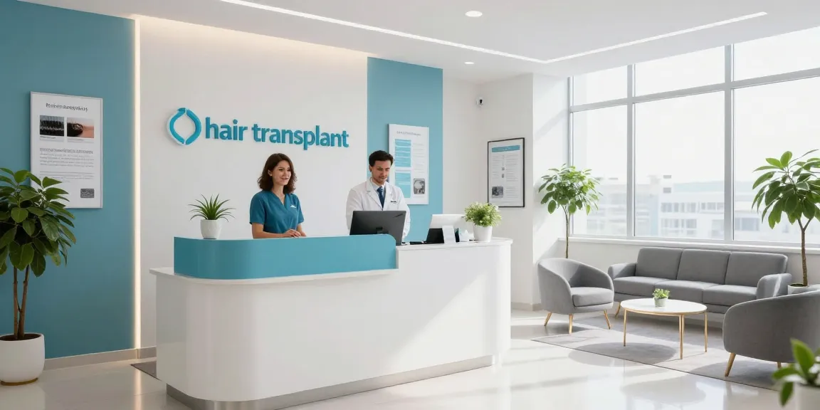 hair transplant istanbul discussion in a modern healthcare setting with doctors, patients, and health information displays.