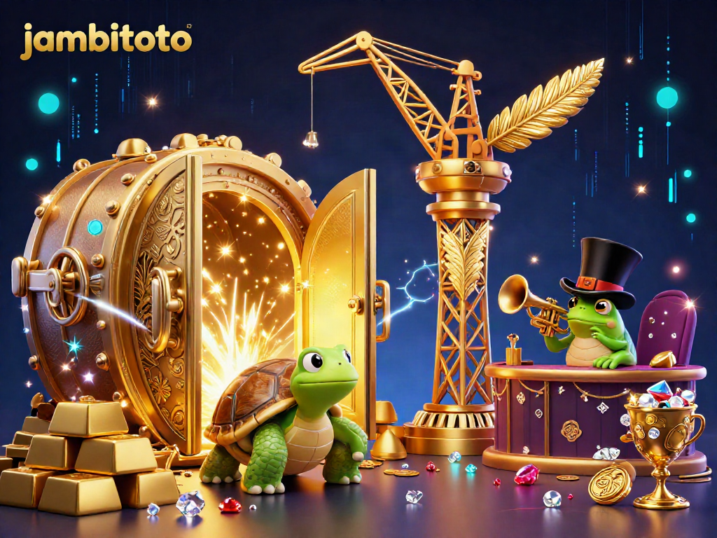 Experience the exhilarating world of jambitoto with vibrant characters and dazzling treasures in a dynamic scene.