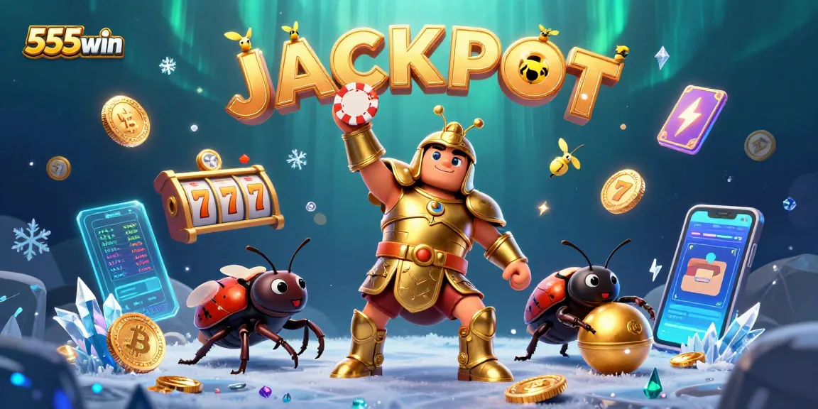 Experience exciting gameplay with 555win's cartoon characters celebrating a jackpot victory.