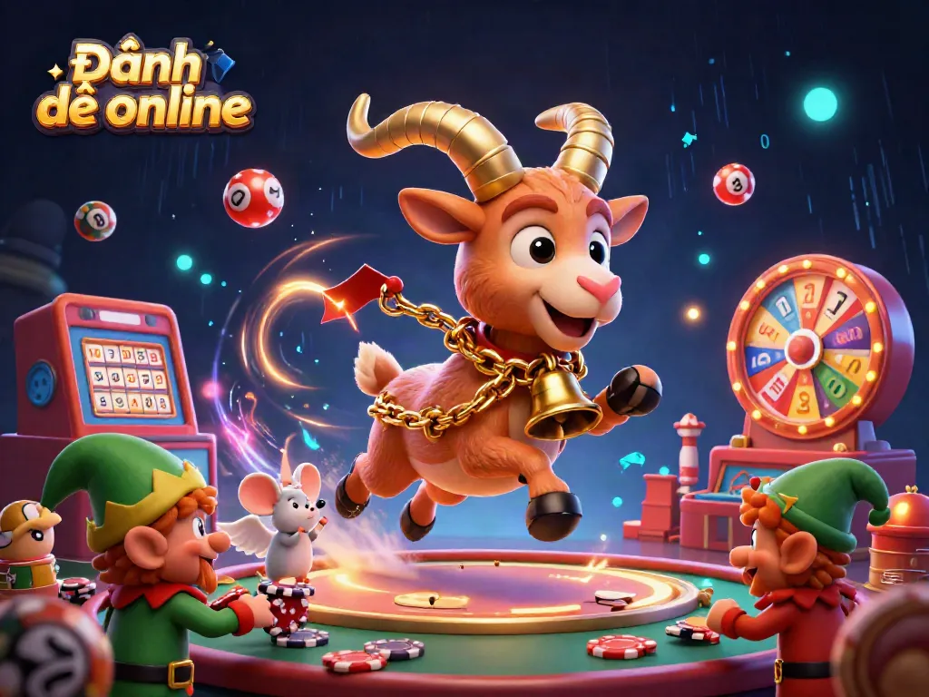 Experience Đánh đề online with an engaging lottery-themed scene featuring lively characters.