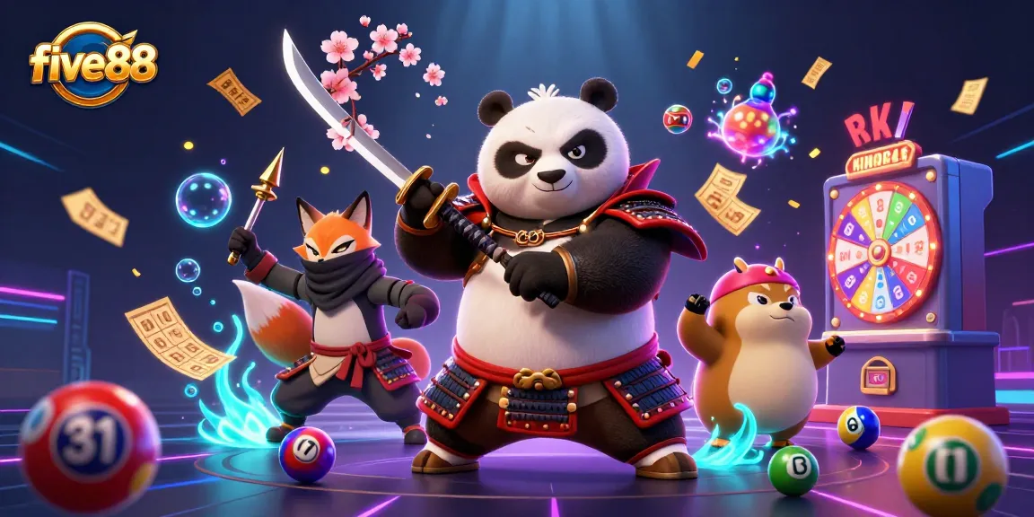 Engaging five88 experience, featuring dynamic characters and vibrant casino elements in a colorful illustration.