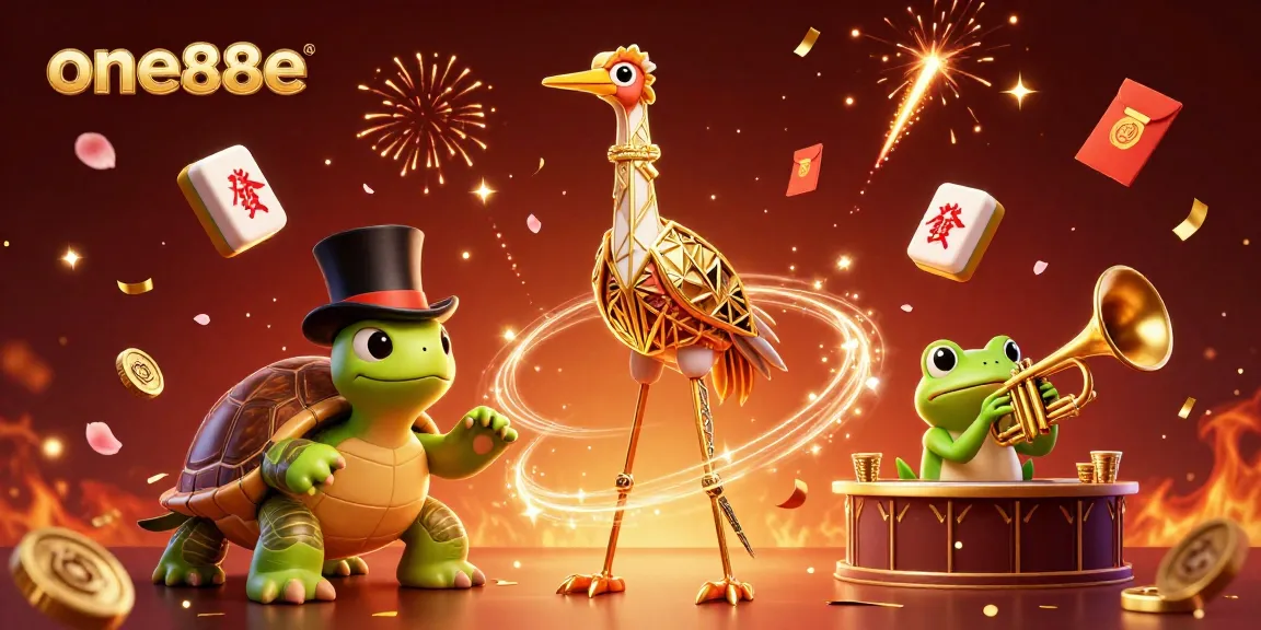 Engage in thrilling gaming moments at one88e with vibrant casino characters and festive elements.
